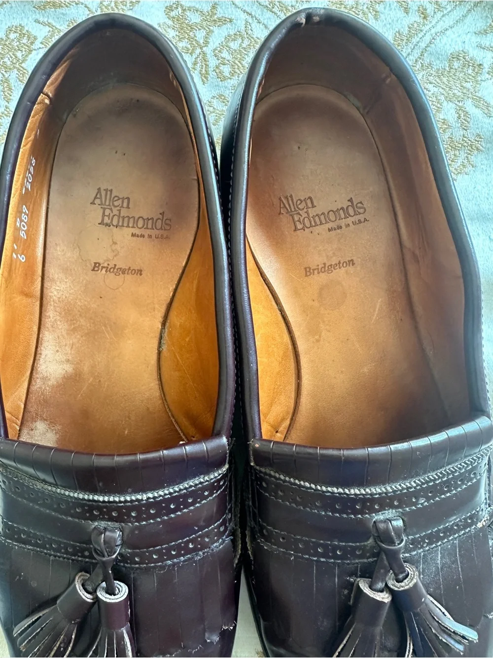 Allen Edmonds Bridgeton Tassel Loafers Burgundy Leather Men’s 11 USA Dress Shoes